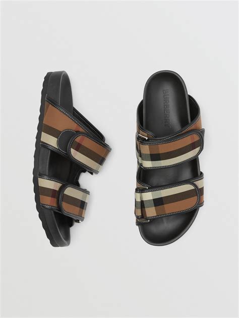 burberry mens sliders|Burberry slim strap suede sandals.